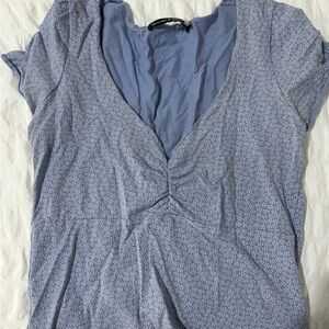 Brandy Melville/ John galt Blue V-Neck Women's Top